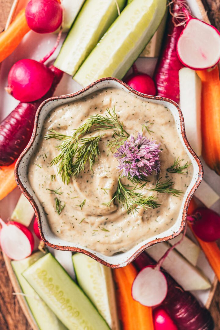 Caramelized Spring Onion Dip with Green Garlic & Dill (vegan) | sweet ...
