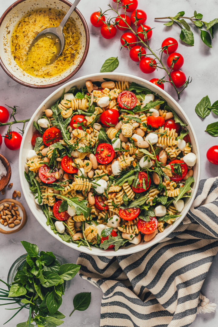 High Protein Caprese Pasta Salad